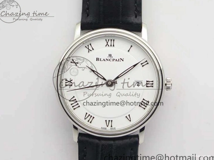 0326 Villeret 6651 SS ZF 1:1 Best Edition White Dial On Black Leather Strap A Practical 8098